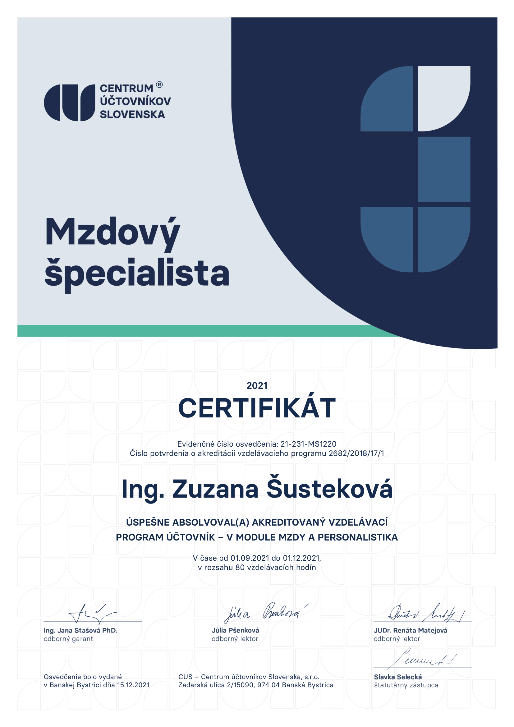 Certifikát 1